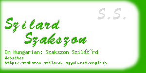 szilard szakszon business card